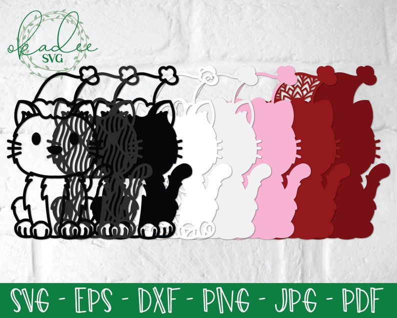 Download 3D Christmas Cats SVG Bundle Layered Cat Mandala 3D Kitten ...