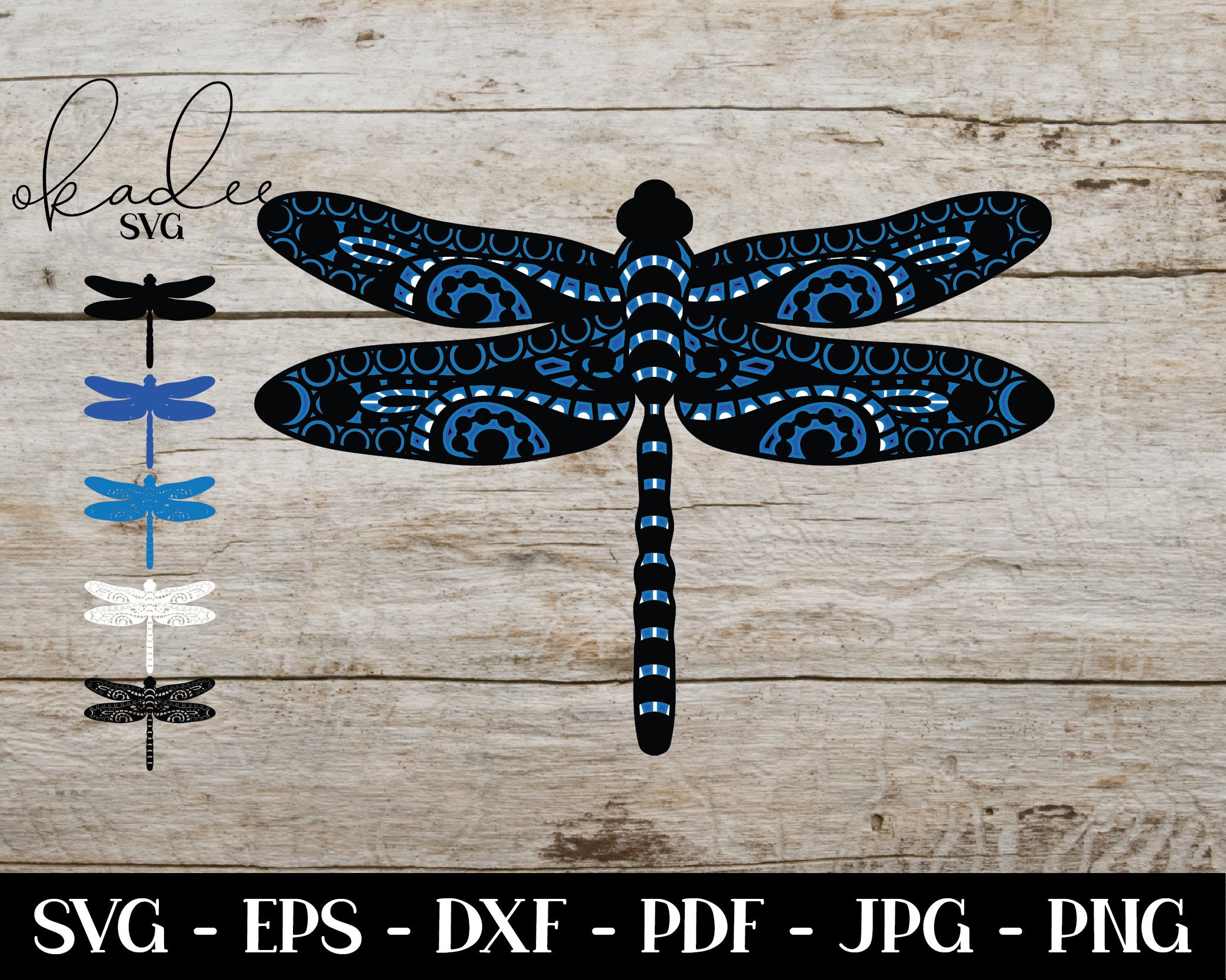 Download 3d Mandala Svg Dragonfly Svg Layered Mandala Svg Cricut Etsy