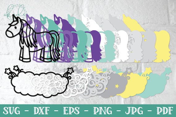 Download 3d Twilight Unicorn Svg Layered Unicorn 3d Unicorn Svg Etsy
