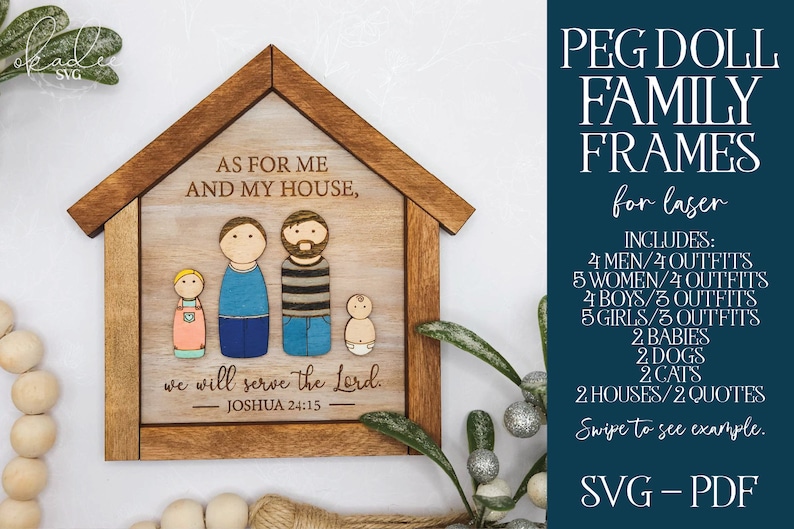 Peg Doll Laser Cut Peg Doll Family SVG Laser Cut Family SVG - Etsy
