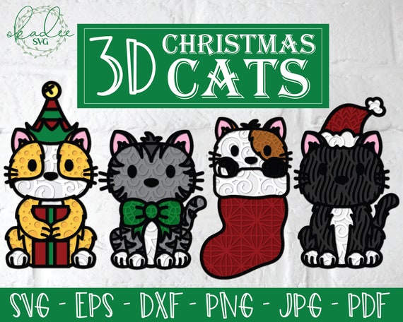 Download 3d Christmas Cats Svg Bundle Layered Cat Mandala 3d Kitten Etsy