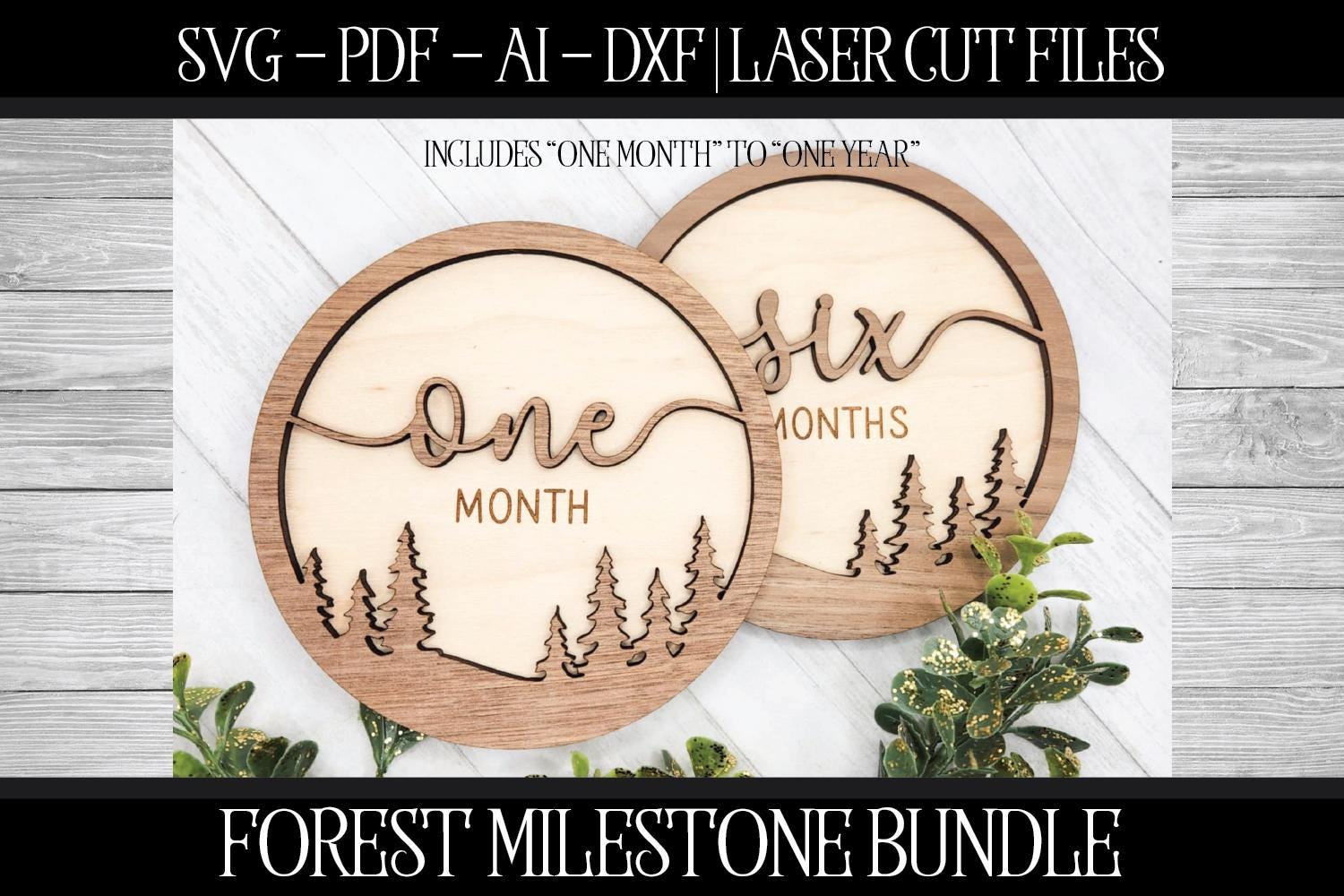 Forest Baby Milestone SVG: Laser Cut File (digital Download) - Etsy