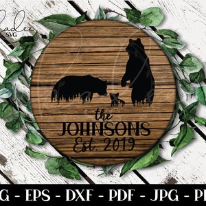 Bear Family SVG, Mama Bear SVG, Papa Bear SVG, Baby Bear Svg, Instant Download, Cut File, Cricut, Silhouette, Sublimation, Print and Cut