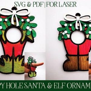 Happy Hole Ornament, Santa Ornament SVG, Laser Chrsitmas SVG, Laser Ornament SVG, Inappropriate Laser, Adult Laser Svg, Glowforge Cut File