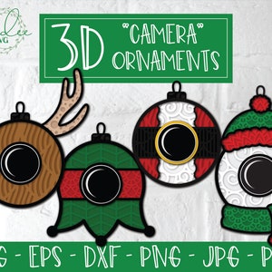 3D Weihnachtsverzierung SVG, Weihnachtsmann Cam, Elf Cam, Rentier SVG, geschichteter Schneemann, 3D Mandala SVG, geschichtetes Mandala, Zentangle svg, Laser geschnitten Datei