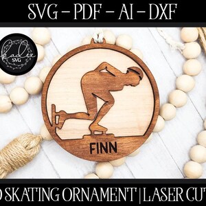 Speed Skating Laser File, Laser Cut Ornament, Glowforge File, Laser SVG, Skating Cut File, Laser Ornament, Glowforge SVG, Laser Skating SVG