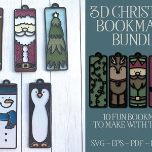 3D Christmas Bookmark SVG, 3D Christmas SVG, Layered Christmas SVG, 3D Christmas Papercut, Bookmark Svg, Papercut Bookmark, 3D Christmas Svg