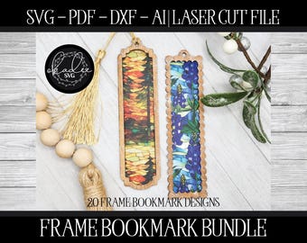 Laser Bookmark Bundle, Laser Bundle, Laser Cut Bookmark, Glowforge Bookmark, Layered Bookmark, Bookmark Shape, Cricut, Laser Cut File