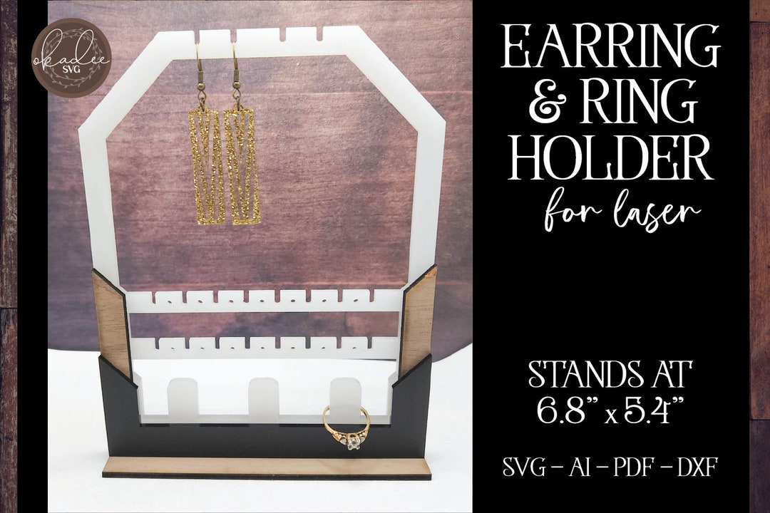 Earring Holder SVG, Jewelry Holder SVG, Ring Holder SVG, Laser Cut
