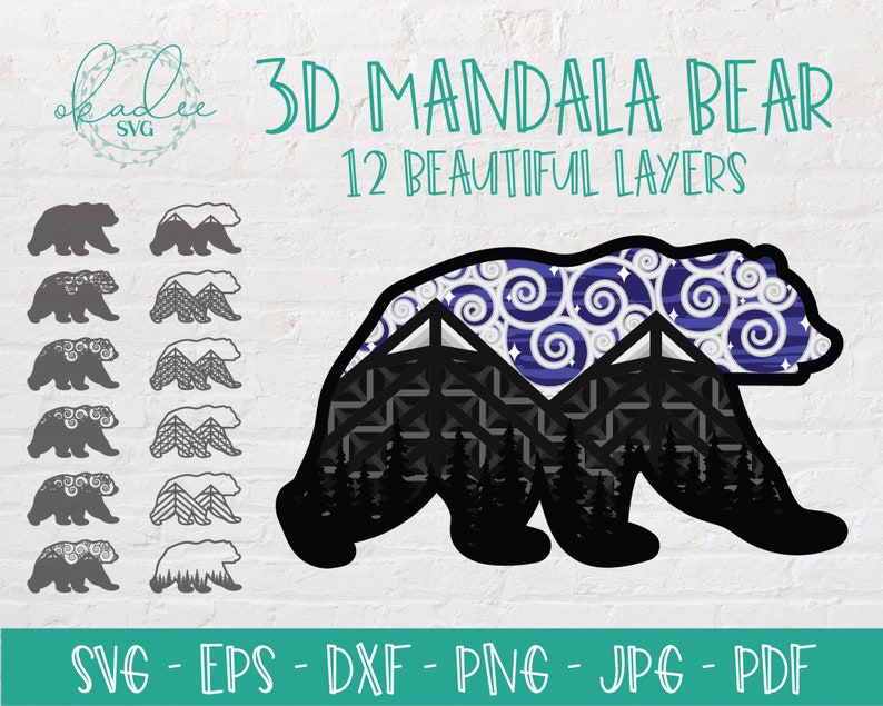 Download 3D Mandala SVG Bear Mandala SVG Camping Mandala SVG ...