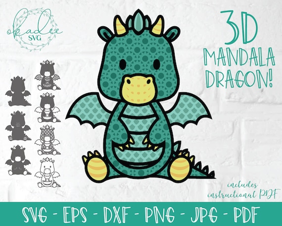 Download 3d Mandala Dragon Svg Layered Mandala Svg Multi Layer Dragon Etsy