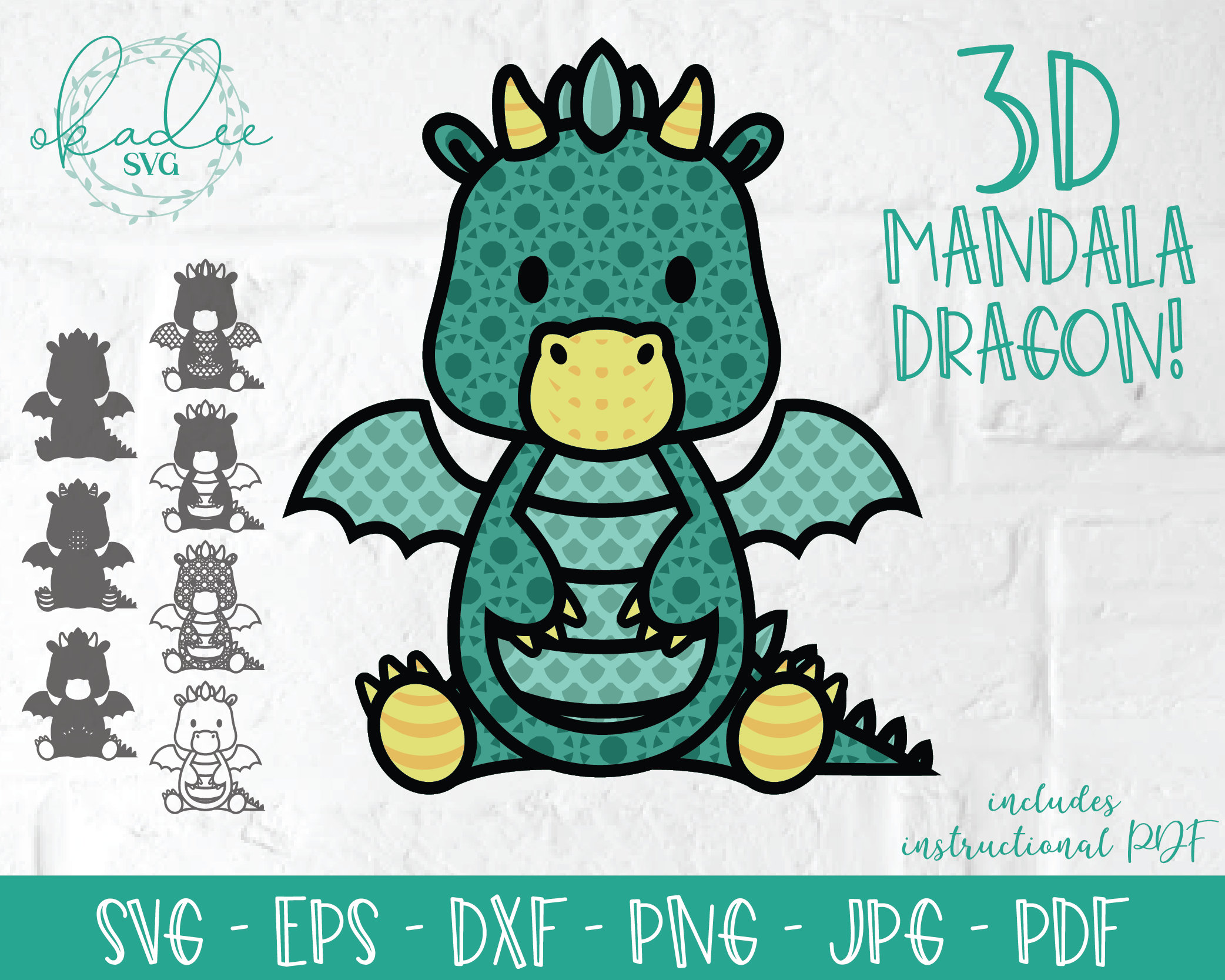 Download Layered Mandala Svg Dragon Cut File