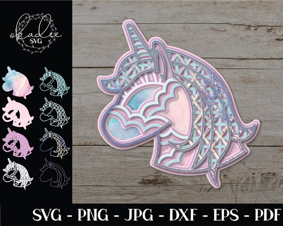 Download 3d Layered Svg 3d Mandala Svg Unicorn Svg Unicorn Mandala Etsy