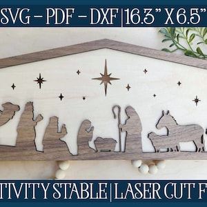 Plik wycinany laserowo szopka, Boże Narodzenie wycinane laserowo, Szopka Glowforge, pliki wycinane laserowo, pliki do cięcia laserowego, świąteczne pliki wycinane laserowo, Glowforge
