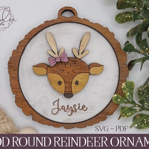 Laser Cut Ornament, Weihnachten Laser SVG, Laser Cut Rentier, Süßes Ornament, Laser SVG, Weihnachten SVG, Glowforge Svg, Laser Cut Datei, Laser Cut Datei