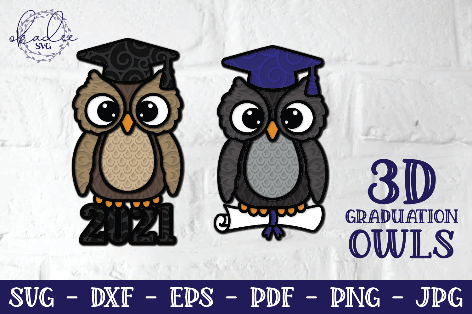 Download 3D Graduation Owl SVG Layered Owl 3D Owl 3D Mandala Owl | Etsy