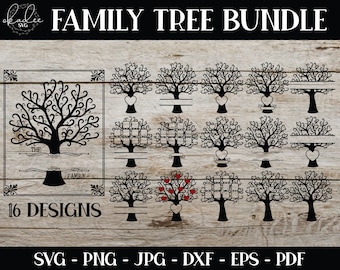 Family Tree SVG, Tree SVG, Tree Silhouette SVG, Family Tree Clipart, Family Tree Print, Family Tree Cricut, Instant Download, Gift for Mom