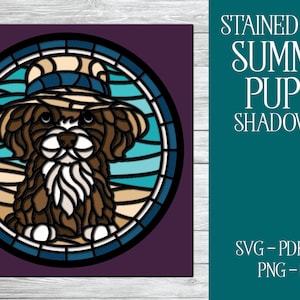 3D Sommer Welpe Schattenbox, Welpe SVG, Glasmalerei Schattenbox, 3D Hund SVG, Welpe Schattenbox, 3D Hund SVG, Glasmalerei SVG, Strand svg