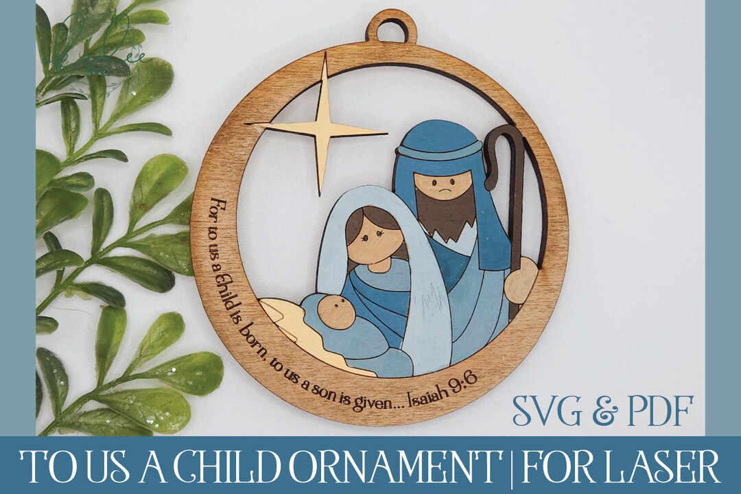 Nativity Ornament, Laser Cut Nativity, Laser Cut File,