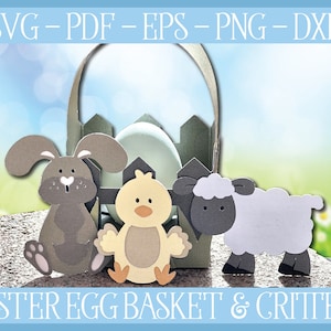 Support oeuf SVG, oeuf de Pâques SVG, SVG de panier de Pâques, fichier de coupe Pâques, Svg de Pâques Cricut, fichier lapin de Pâques, fichier porte oeuf, panier Svg