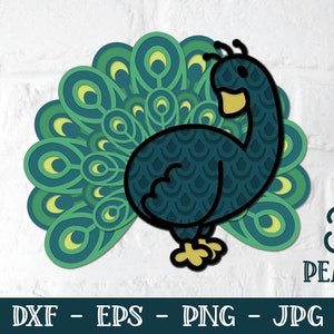 3D Peacock SVG, Peacock Mandala, Layered Peacock Svg, 3D Bird Svg, Papercut Peacock, 3D Mandala Svg, Layered Mandala Svg, Papercut Mandala