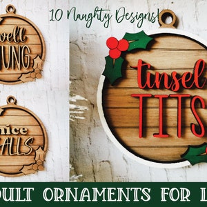 Adult Ornament SVG, Adult Christmas Ornament, Inappropriate Ornament, Naughty Ornament, Gag Gift SVG, Dirty Christmas SVG, Layered Ornament