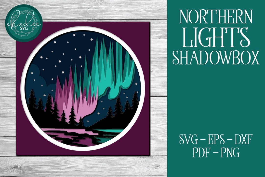 3D Northern Lights SVG, Aurora Borealis, Northern Lights