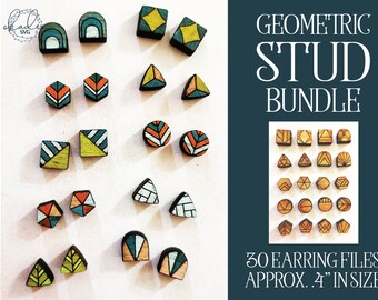 Laser Cut Earrings, Laser Cut Studs, Geometric Stud SVG, Stud Earring SVG, Glowforge Earring SVG, Glowforge File, Laser Cut Files, Earring