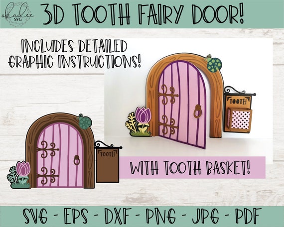 3D Fairy Door SVG, Tooth Fairy SVG, 3D Layered Fairy Door, Fairy Door SVG, Layered Papercut Svg, Tooth Fairy Door, Garden Svg, 3D Craft Svg