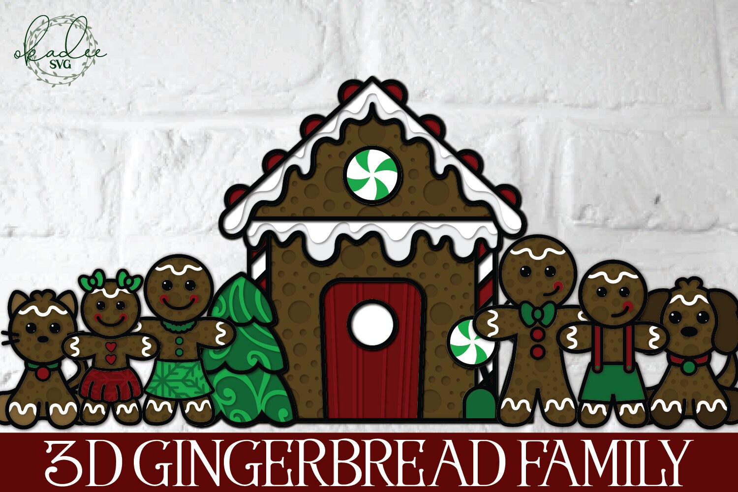 Gingerbread Family Vector Cartoon Gingerbread Family