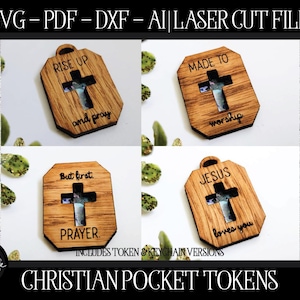 Fichier jeton de poche laser, jeton de poche découpé au laser, porte-clé Glowforge, poche câlins SVG, fichier porte-clé, SVG Glowforge, fichier laser