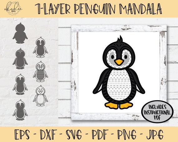 Download 3d Penguin Mandala Svg Layered Mandala Svg Penguin Mandala Etsy