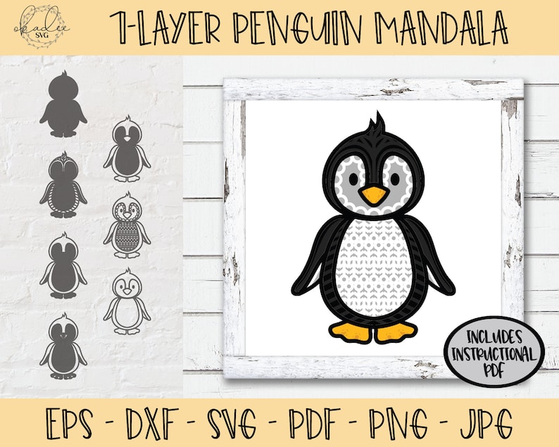 Download 3D Penguin Mandala SVG Layered Mandala SVG Penguin Mandala ...