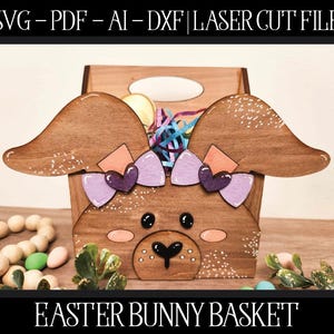 Osterkorb-Datei, Laser geschnitten Osterkorb, Glowforge Osterhase, Ostern SVG, Ostern Cut-Datei, Glowforge SVG, Laserdatei