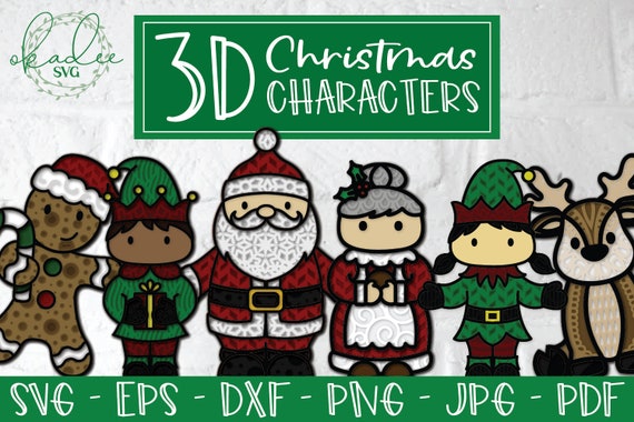 Download 3d Christmas Characters Layered Christmas Svg Santa Svg Etsy