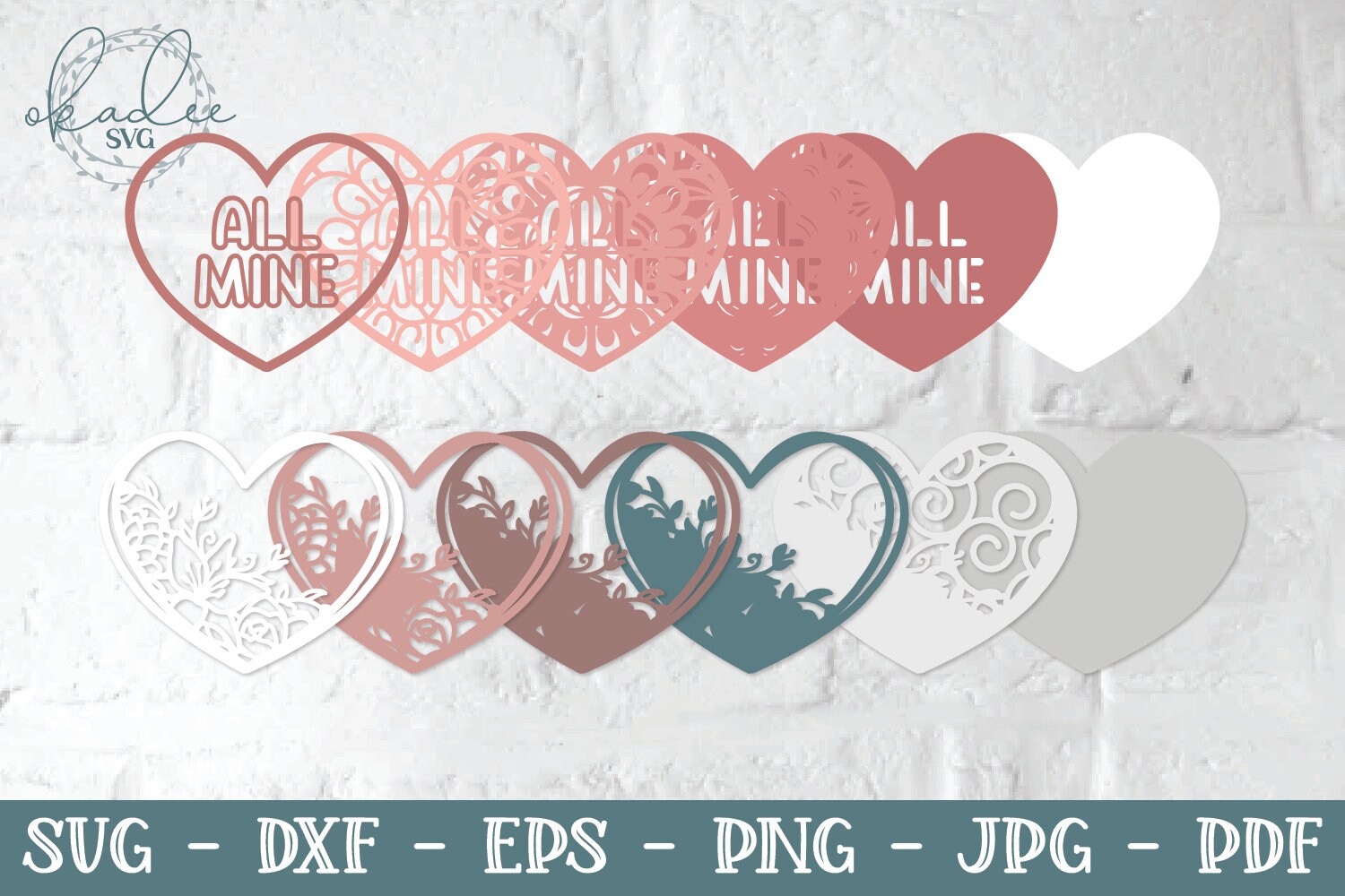 3D Valentine Hearts SVG Bundle Layered Heart 3D Heart 3D | Etsy