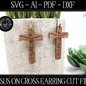Boucle d'oreille de Pâques SVG, boucle d'oreille croix de Jésus, Pâques Glowforge, fichier laser, laser chrétien, boucle d'oreille chrétienne, fichier coupe Pâques, boucle d'oreille laser