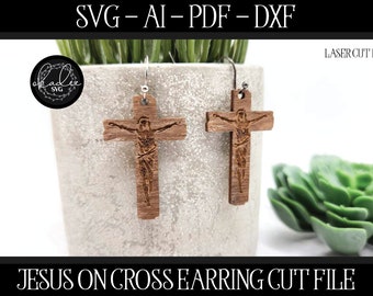 Easter Earring SVG, Jesus Cross Earring, Glowforge Easter, Laser File, Christian Laser, Christian Earring, Easter Cut File, Laser Earring