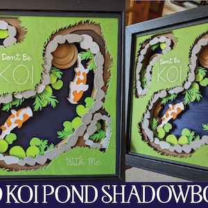 3D Koi Pond SVG, 3D Shadowbox SVG, Layered Koi Pond, Layered Shadowbox Svg, Papercut Shadowbox, 3D SVG, Layered Papercut, Goldfish Svg