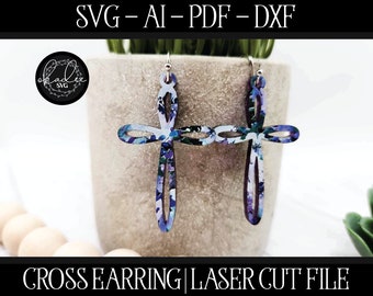 Cross Earring SVG, Laser Cross Earring, Glowforge Easter, Laser File, Christian Laser, Christian Earring, Easter Cut File, Laser Earring