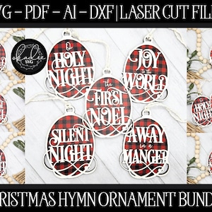 Christmas Laser File, Laser Cut Ornament, Laser Christmas SVG, Ornament Laser File, Laser Ornament, Glowforge Christmas, Hymn Ornament