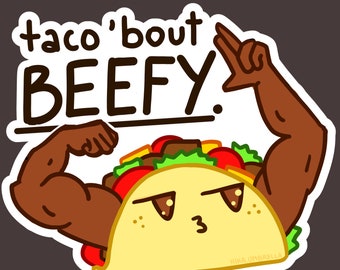 Taco Bout Beefy Zyzz Vinyl Sticker