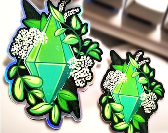 Floral Plumbob Vinyl Sticker: Cozy Gamer Decor