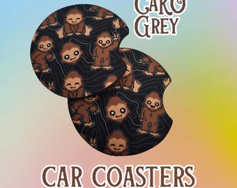 Posavasos de coche con diseño de Bigfoot / Portavasos con forma de criatura críptica desconocida / Accesorios para coche con temática de criaturas espeluznantes