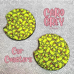 Rubber Duck Car Coasters | yellow Ducky car decor |   duck duck jeep Car accessories