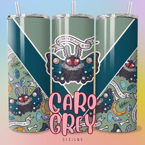 20 oz Mothman believes in you stainless steel Tumbler| Cute monster creatures Coffee cup | Mothman cryptid water bottle