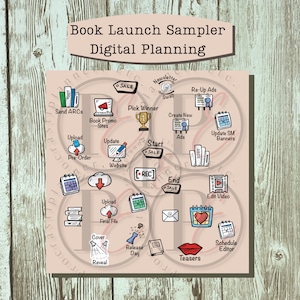 Digital Book Launch Planner Stickers - PNG Stickers for Goodnotes or Digital Planning for Writers, Authors