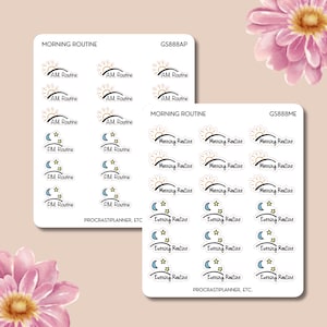 Morning and Evening Routine Stickers AM/PM Format Planner Stickers