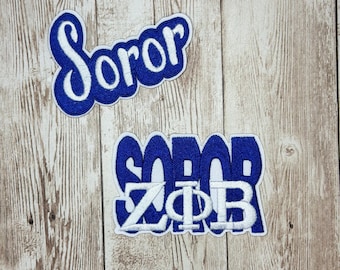 Zeta Soror Iron On Patch - Two Styles