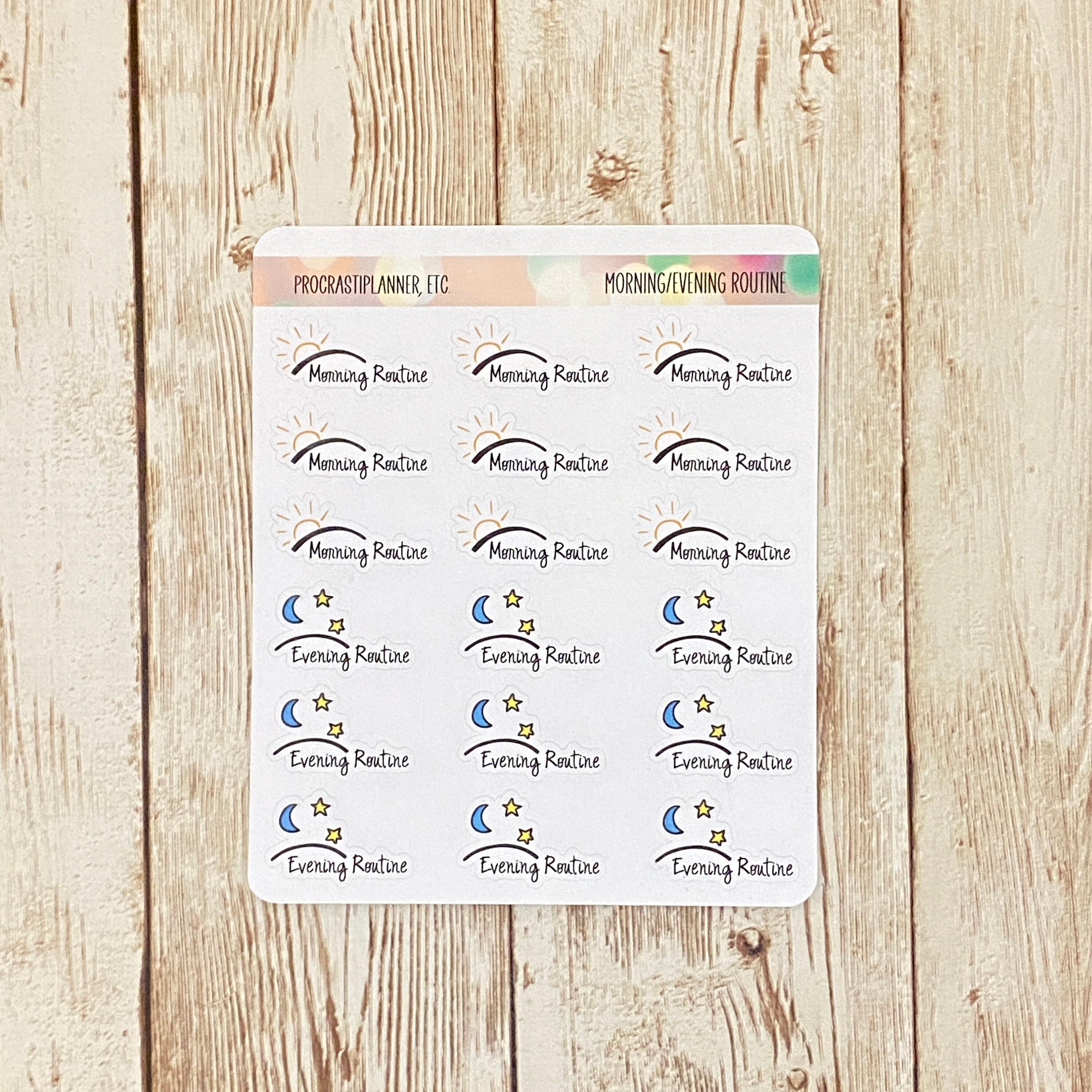 Morning and Evening Routine Stickers AM/PM Format Planner - Etsy